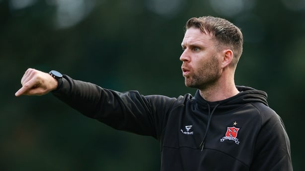 1 August 2025; Dundalk manager Ciarán Kilduff during the SSE Airtricity Men's First Division match between UCD and Dundalk at UCD Bowl in Belfield, Dublin. Photo by Thomas Flinkow/Sportsfile