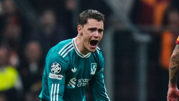 ISTANBUL, TURKIYE - SEPTEMBER 30: Curtis Jones (2nd L) and Florian Wirtz (2nd R) of Liverpool sadden during the UEFA Champions League week 2 match between Galatasaray and Liverpool at RAMS Park in Istanbul, Turkiye, on September 30, 2025. (Photo by Hakan