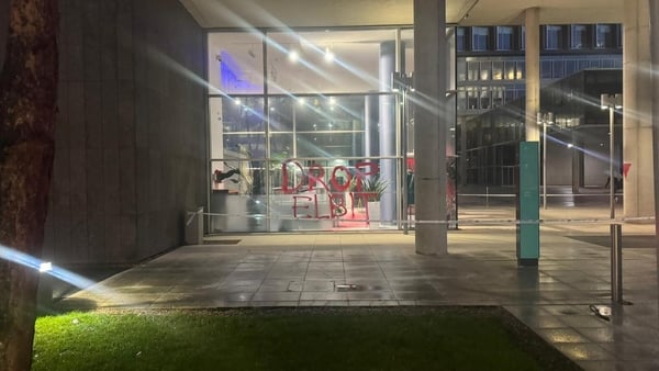 Graffiti daubed on a glass wall