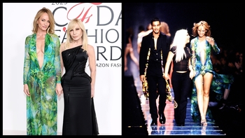 Amber Valletta wore the iconic Versace dress to the CFDA Awards Amber Valletta wore the iconic Versace dress to the CFDA Awards