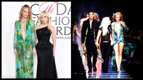 Amber Valletta wore the iconic Versace dress to the CFDA Awards