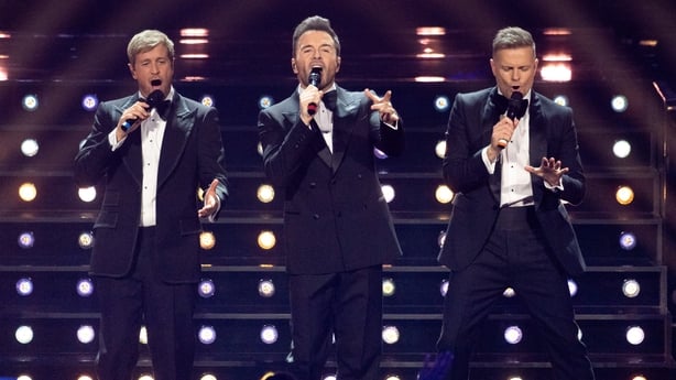 Westlife during their performance with the Royal Philharmonic Concert Orchestra at Royal Albert Hall on 28 October, 2025 in London