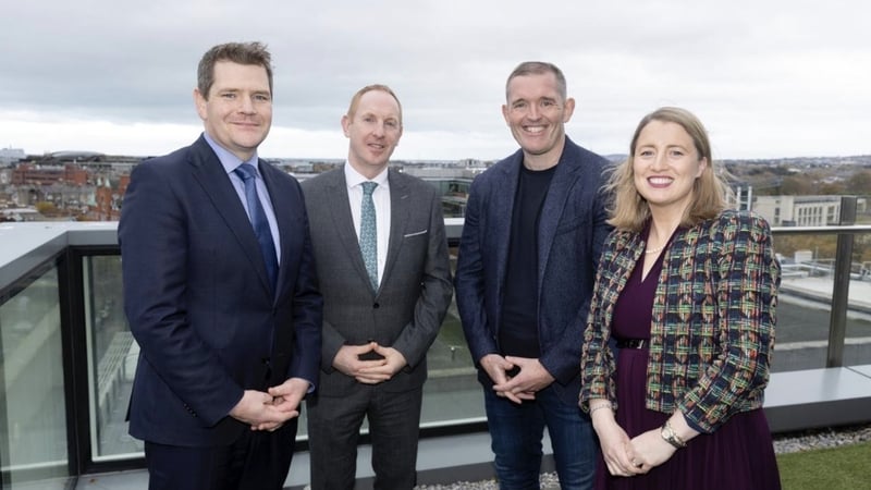 Minister of Enterprise, Tourism & Employment Peter Burke, Michael Lohan, CEO, IDA Ireland, Edward Moore, Chief Revenue Officer, Payrails, Kathleen Bohan, Project Executive Emerging Business, IDA Ireland