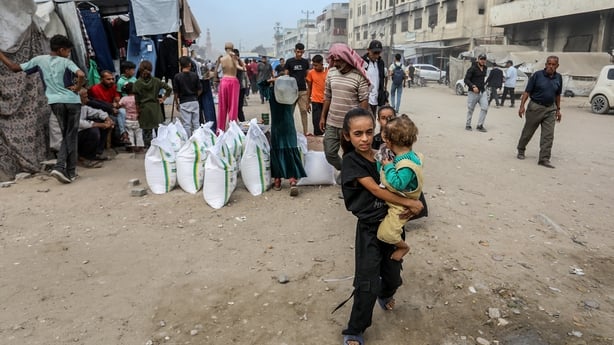 KHAN YUNIS, GAZA - NOVEMBER 4: Palestinians flock to the markets to purchase essential goods they had long been unable to access after the entry of commercial goods through the Kerem Abu Salem Crossing following the ceasefire agreement between Israel and Hamas in Khan Yunis, Gaza on November 4, 2025