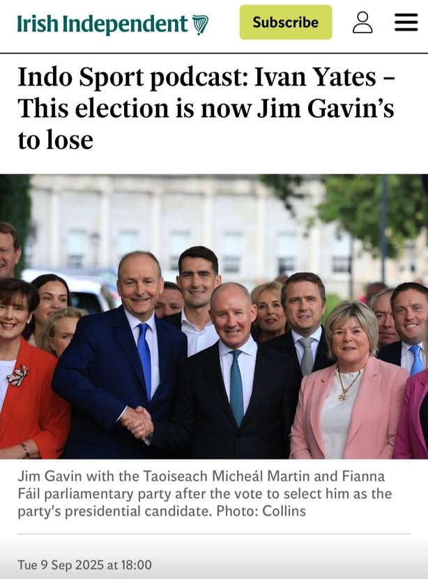 Irish Independent Yates article