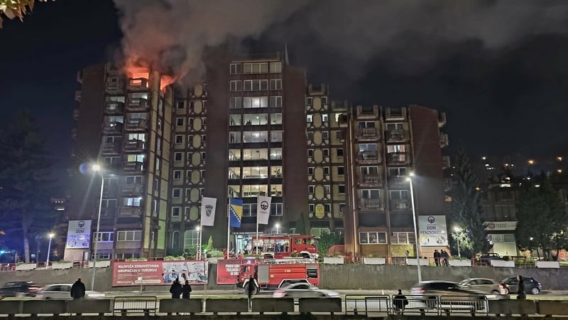 Firefighters were deployed to the scene after a fire broke out in a nursing home in Tuzla, Bosnia