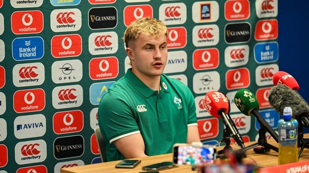 4 November 2025; Craig Casey during an Ireland Rugby media conference at the IRFU High Performance Centre in Dublin. Photo by David Fitzgerald/Sportsfile