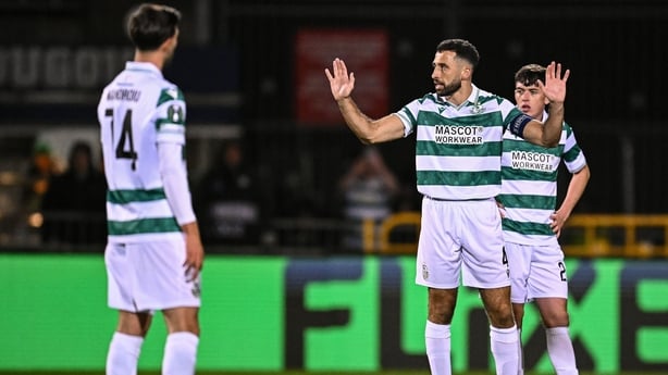 23 October 2025; Roberto Lopes of Shamrock Rovers during the UEFA Conference League 2025/26 league phase match between Shamrock Rovers and Celje at Tallaght Stadium in Dublin. Photo by Seb Daly/Sportsfile