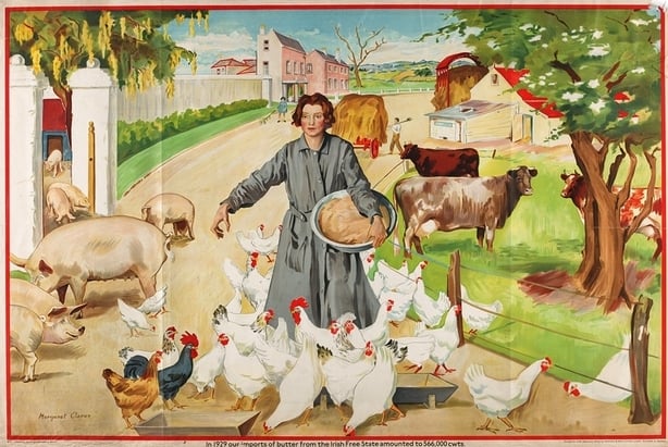 Margaret Clarke's farm is subversively dominated by a farm woman. Clarke received advice on the Irish farm content from the Department of Agriculture.