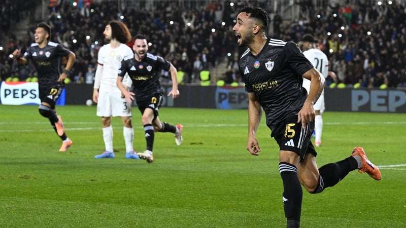 Qarabag's Leandro Andrado levelled the game at 1-1 for the hosts