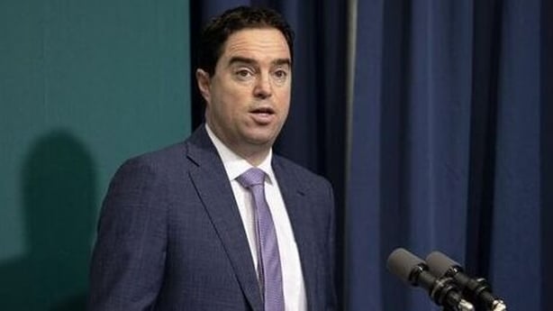 Minister Martin Heydon speaks during a press conference