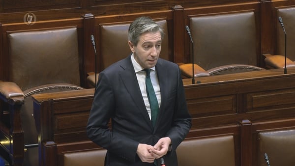 Simon Harris speaks in the Dáil chamber