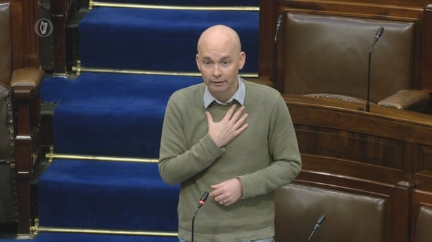 Paul Murphy speaks in the Dail chamber 