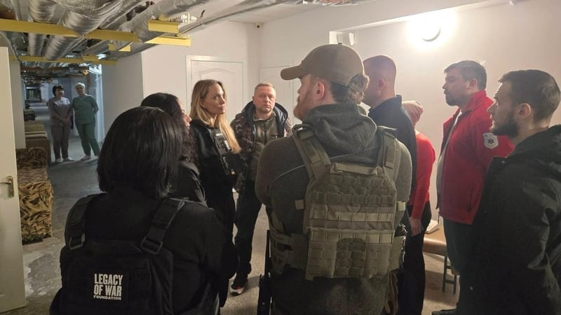 Angelina Jolie visited one of Ukraine's most dangerous frontline cities and a neighbouring region. Photo credit: Legacy of War Foundation