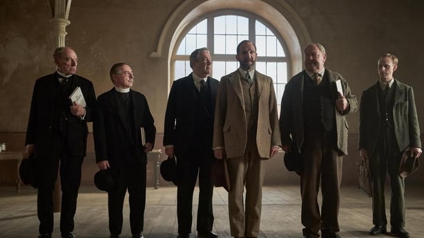 The stars of The Choral - (L-R) Alun Armstrong, Ron Cook, Roger Allan, Ralph Fiennes, Mark Addy, and Robert Emms