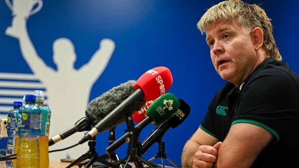 4 November 2025; Head coach Cullie Tucker during an Ireland XV Rugby media conference at the IRFU High Performance Centre in Dublin. Photo by David Fitzgerald/Sportsfile