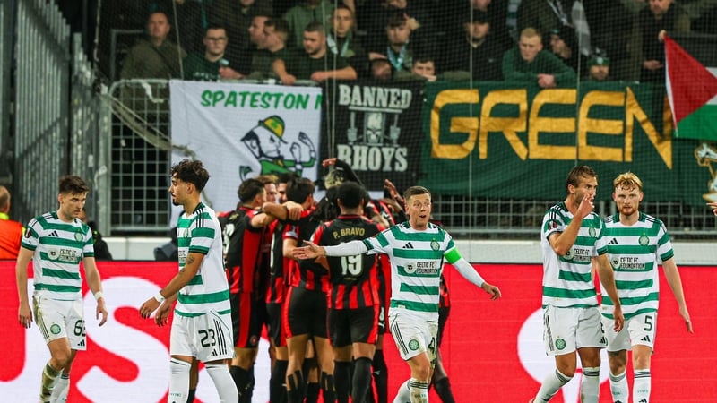 Martin Erlic celebrates putting FC Midtjylland ahead against Celtic