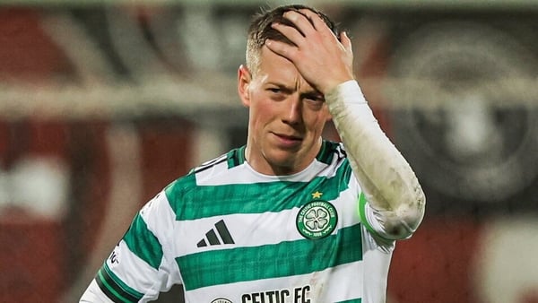 Celtic's Callum McGregor looks dejected at full time during the UEFA Europa League match between FC Midtjylland and Celtic at the MCH Arena, on November 06, 2025, in Herning, Denmark