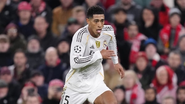 Jude Bellingham central midfield of Real Madrid and England during the UEFA Champions League 2025/26 League Phase MD4 match between Liverpool FC and Real Madrid C.F. at Anfield on November 4, 2025 in Liverpool, United Kingdom.