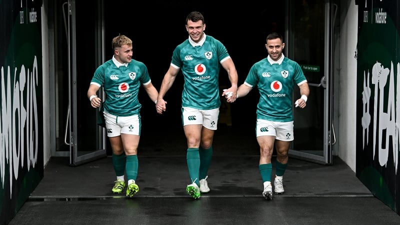 Craig Casey, Tom Farrell and Cáolin Blade take to the pitch for Friday's captain's run at Aviva Stadium