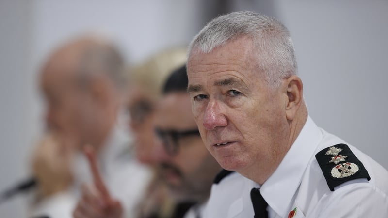 PSNI Chief Constable Jon Boutcher pictured during a meeting of the Policing Board in Belfast on 6 November