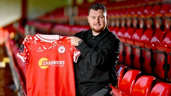 Newly appointed Shelbourne FC Women’s manager Sean Russell poses for a portrait at Tolka Park in Dublin