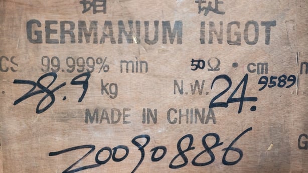 A box of germanium ingots 