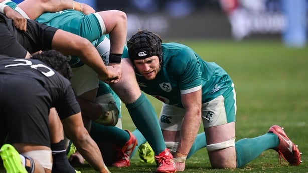 1 November 2025; Ryan Baird of Ireland during the Gallagher Cup match between Ireland and New Zealand at Soldier Field in Chicago, USA. Photo by Ramsey Cardy/Sportsfile