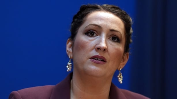 Deputy First Minister of Northern Ireland Emma Little-Pengelly is pictured speaking during a press conference