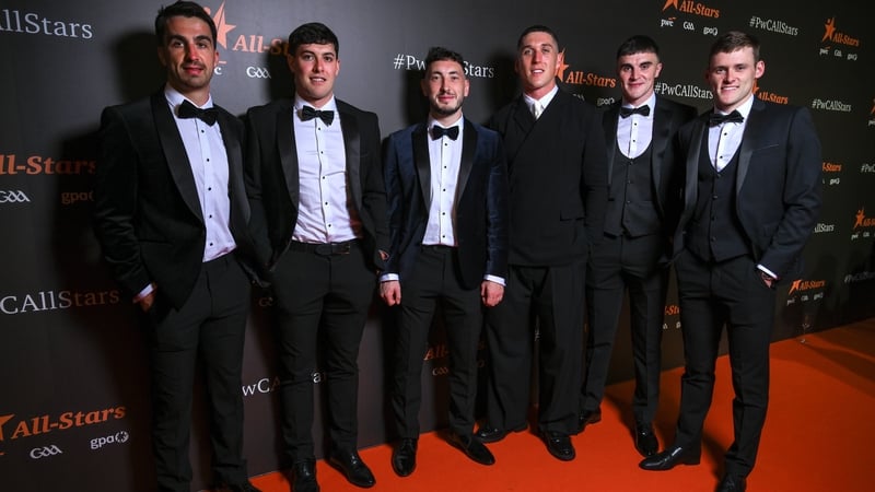 Five of Kerry's All-Stars, from left, Brian Ó Beaglaíoch, Michael Breen, Paudie Clifford, Joe O'Connor, Seán O'Shea and Gavin White