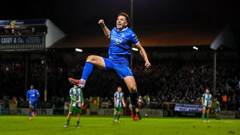Sam Glenfield celebrates scoring the second half winner for Waterford