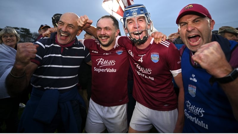 (L-R) Former Wexford and St Martin's hurler George O'Connor, Michael Coleman, Joe Barrett and St Martin's selector Darin Sane after their club beat Na Fianna