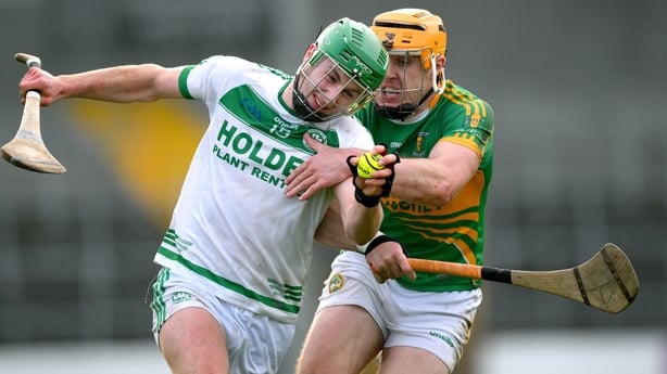 9 November 2025; Niall Shortall of Shamrocks Ballyhale is tackled by Cillian Kiely of Kilcormac-Killoughey during the AIB Leinster GAA Hurling Senior Club Championship quarter-final match between Shamrocks Ballyhale and Kilcormac-Killoughey at UMPC Nowlan Park in Kilkenny. Photo by Ray McManus/Sport