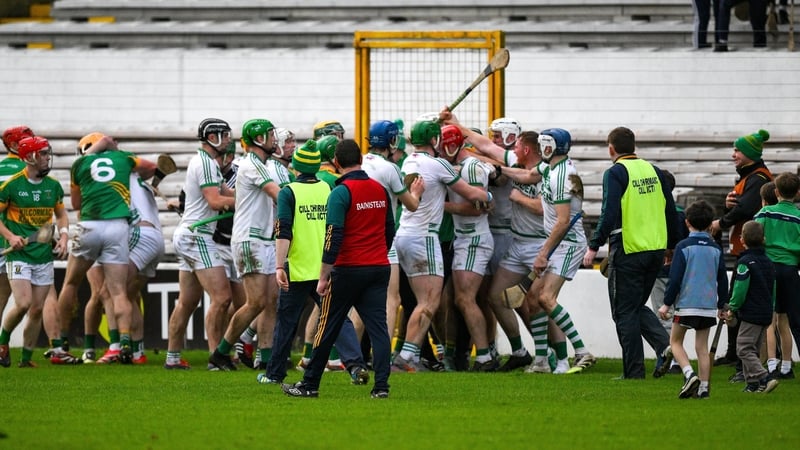 Players from both sides clashed at the final whistle