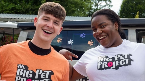 The Big Pet Project presenters Adam Beales and Demi Isaac Oviawe 