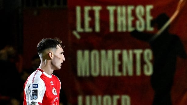 Mason Melia of St Patrick's Athletic during the SSE Airtricity Men's Premier Division match between St Patrick's Athletic and Waterford at Richmond Park in Dublin.