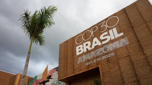 Signage during the COP30 climate summit in Belem