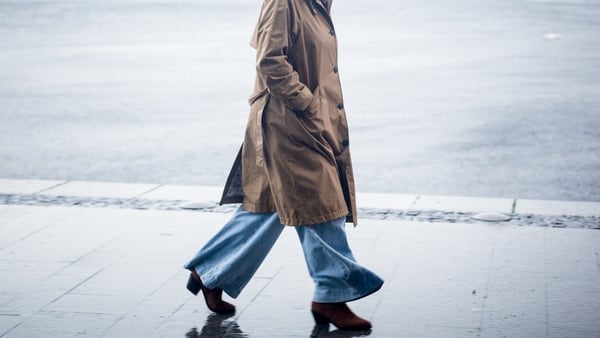 Woman out walking caught in storm