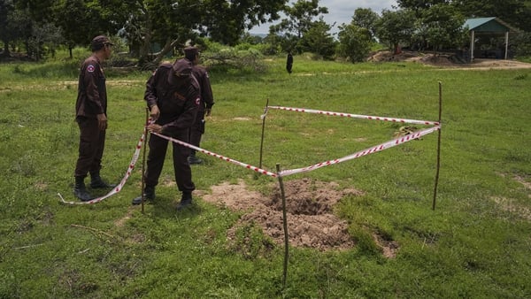 Cambodian Mine Action Centre (CMAC) teams work to detect, report, and clear landmines and explosives along the Cambodia Thailand border