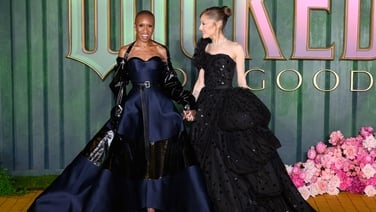 Grande and Erivo step out at Gothic gowns for Wicked: For Good premiere