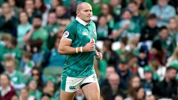 8 November 2025; Jacob Stockdale of Ireland leaves the pitch after being shown a yellow card during the Quilter Nations Series 2025 match between Ireland and Japan at the Aviva Stadium in Dublin. Photo by Brendan Moran/Sportsfile