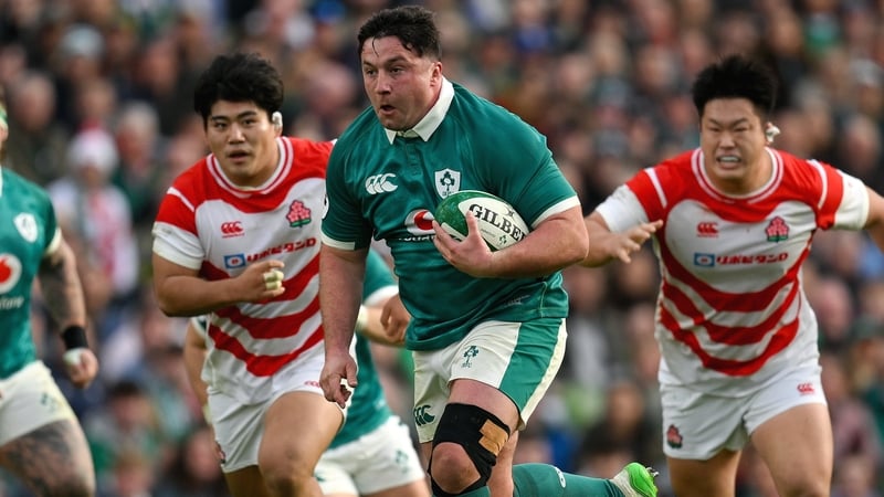 Thomas Clarkson's run paved the way for Ireland's opening try against Japan