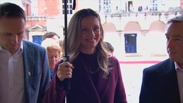 Social Democrats leader Holly Cairns arrives at Dublin Castle