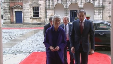 President-elect Catherine Connolly arrives at Dublin Castle