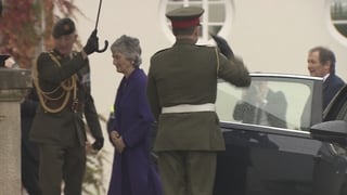 President Catherine Connolly arrives at Áras an Uachtaráin