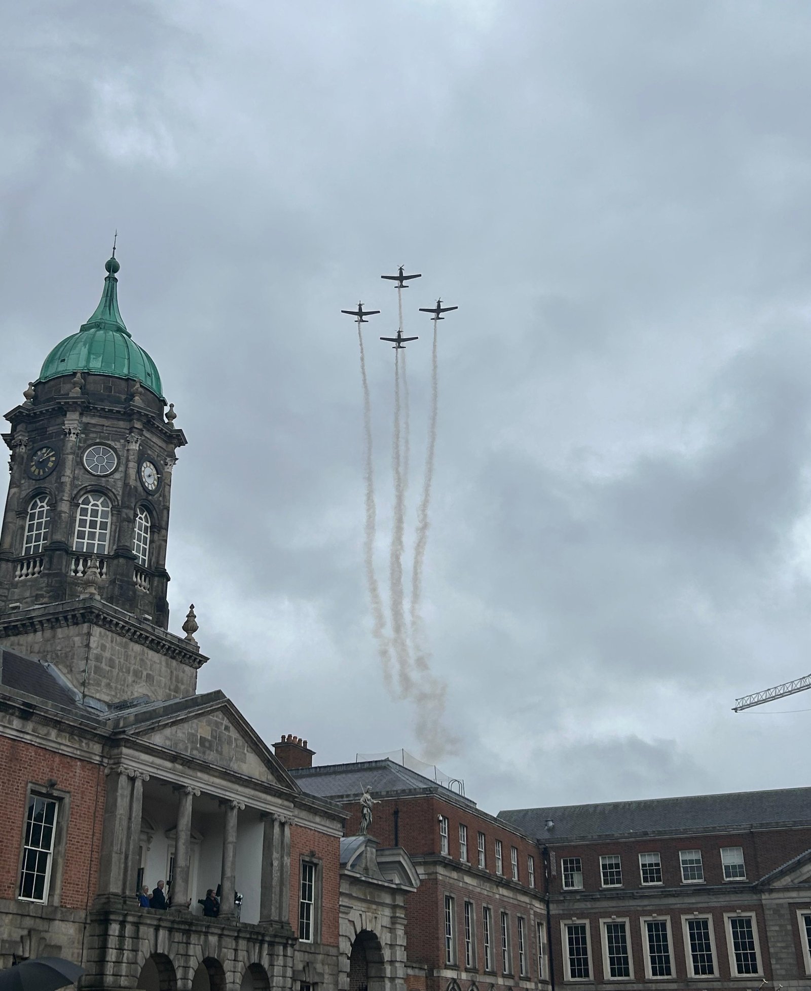 A flyover above Dublin Castle
