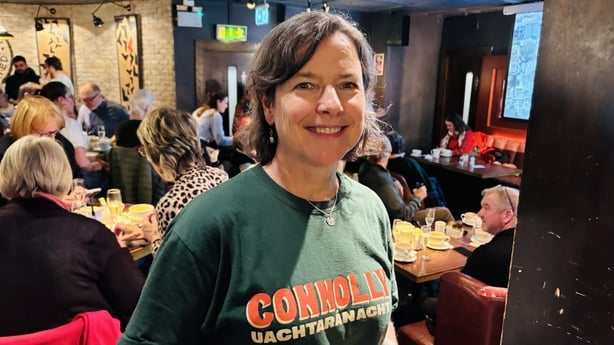Friends and supporters of Catherine Connolly gathered in Galway to watch today's inauguration on television.