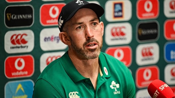 11 November 2025; Assistant coach Andrew Goodman during an Ireland Rugby media conference at the Sport Ireland Conference Centre at the Sport Ireland Campus in Dublin. Photo by David Fitzgerald/Sportsfile