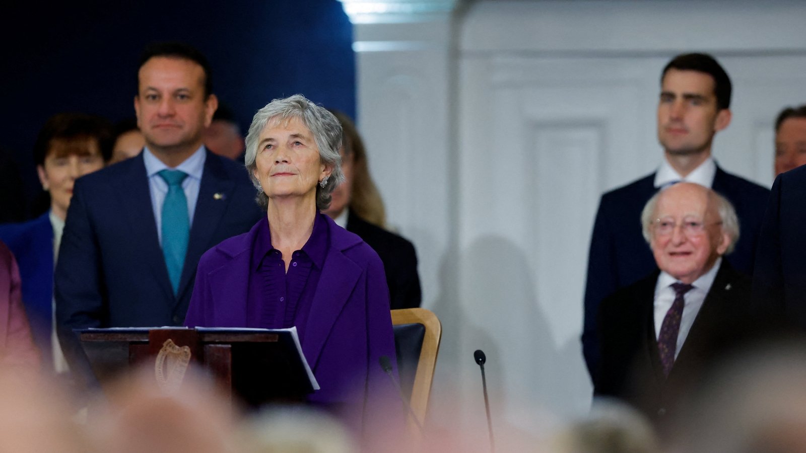 A poignant moment - Amhrán na bhFiann was played for the first time for the new President