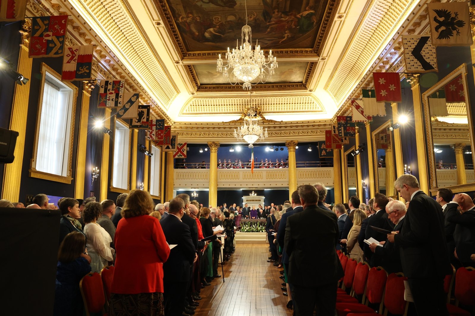 The ceremony took place in the sumptuous St Patrick's Hall, where every president has been inaugurated since 1938